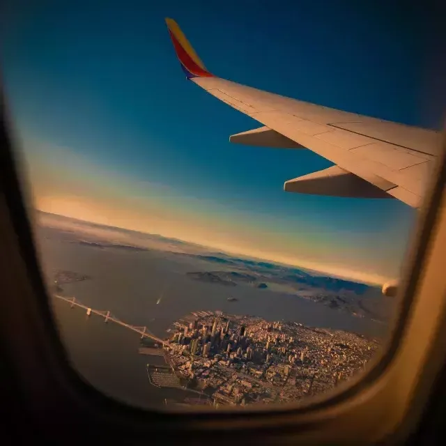 View of San Francisco out of an airplane